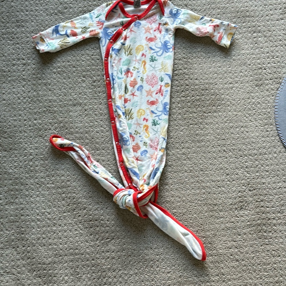 Copper Pearl knotted sleep gown for baby